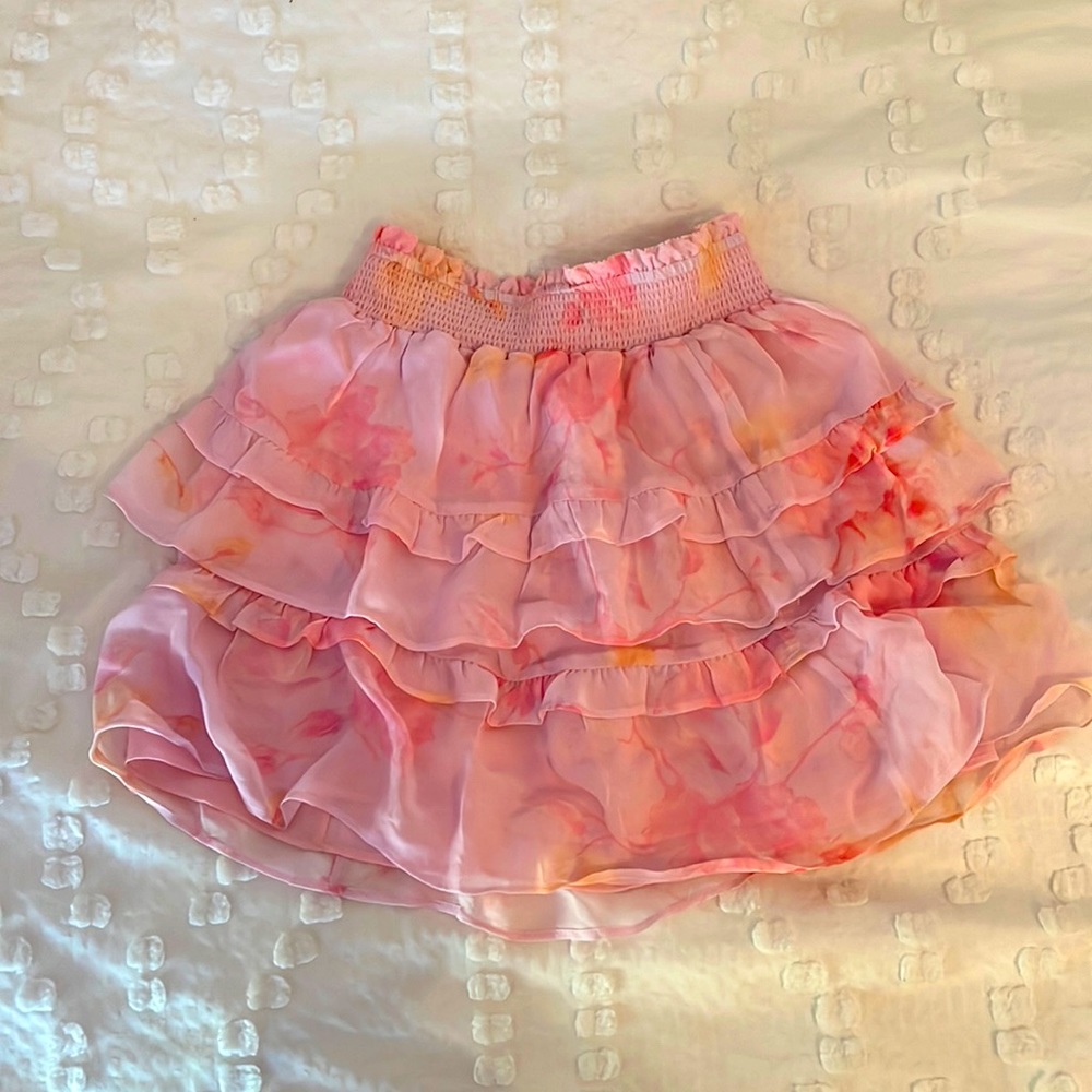 LoveShackFancy girls pink floral billie skirt